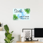 トロピカルやる気を起こさせるランドリールームサイン ポスター (ホームオフィス)