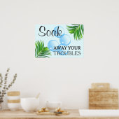 トロピカルやる気を起こさせるランドリールームサイン ポスター (キッチン)