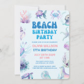 トロピカルよくはしゃぐサマービーチ誕生会 招待状 (正面)
