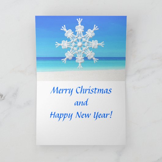 トロピカルをテーマにした「フォトクリスマスカードの追加」 シーズンカード (内部)