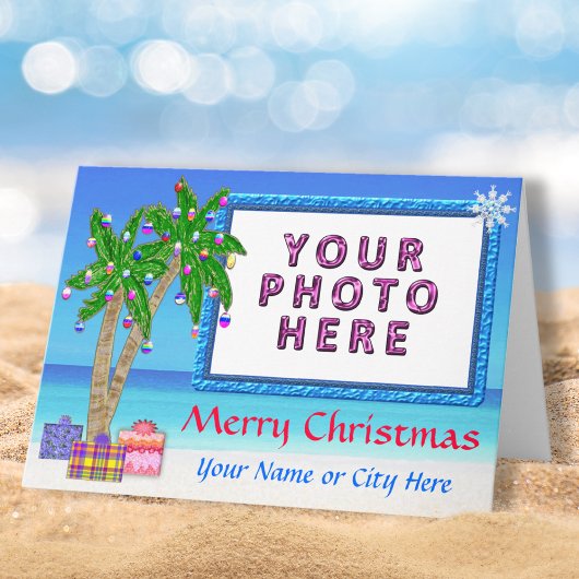 トロピカルをテーマにした「フォトクリスマスカードの追加」 シーズンカード
