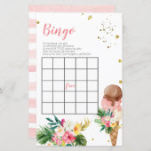 トロピカルアイスクリームブライダルシャワービンゴゲーム (正面/裏面)