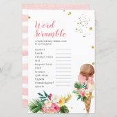 トロピカルアイスクリームワードスクランブルブライダルシャワー (正面/裏面)