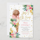 トロピカルアイスクリーム誕生日  招待状 (正面)