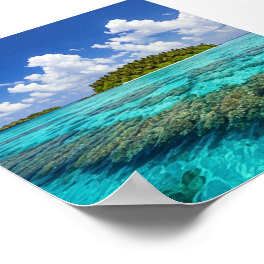 トロピカルアイランドとコーラルリーフ ポスター (角)