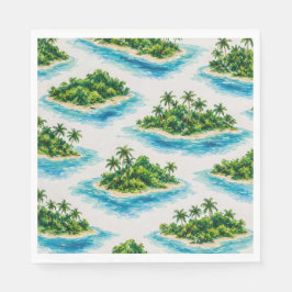 トロピカルアイランドのパームツリー スタンダードランチョンナプキン