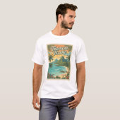 トロピカルアイランドのレトロデザイン Tシャツ (正面フル)