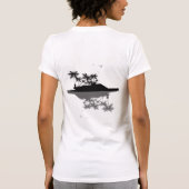 トロピカルアイランドの夕日シルエット Tシャツ (裏面)