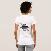 トロピカルアイランドの夕日シルエット Tシャツ (裏面フル)