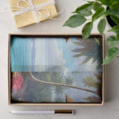 トロピカルアイランドの美しい竹の小屋ビーチ 薄葉紙 (ギフト)