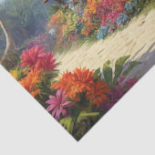 トロピカルアイランドの美しい竹の小屋ビーチ 薄葉紙 (詳細)