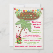 トロピカルアイランドクリスマスホリデーパーティー招待状 招待状 (正面)
