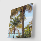 トロピカルアイランドクロック スクエア壁時計 (傾斜)