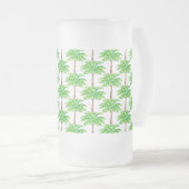 トロピカルアイランドグリーンパームツリー フロストグラスビールジョッキ (正面右)