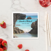 トロピカルアイランドコースト&シーの写真結婚 スタンダードカクテルナプキン (インサイチュ)