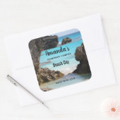 トロピカルアイランドコースト&シーキャンドルビズの写真 スクエアシール (封筒)