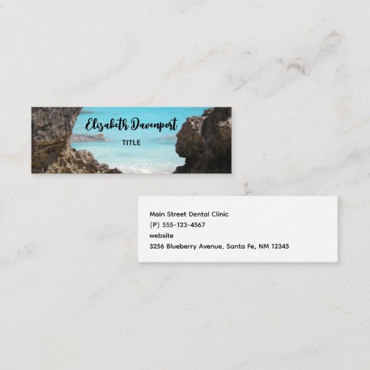 トロピカルアイランドコースト&シー写真 スキニー名刺 (正面/裏面)