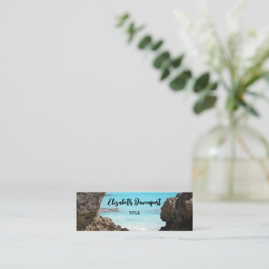 トロピカルアイランドコースト&シー写真 スキニー名刺 (スタンド正面)