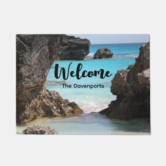 トロピカルアイランドコースト&シー写真 ドアマット (正面)