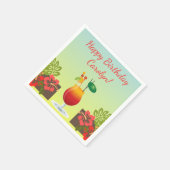 トロピカルアイランドサマーカクテルドリンク誕生日おもしろい スタンダードカクテルナプキン (角)