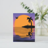 トロピカルアイランドサンセットポストカード ポストカード (スタンド正面)