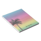 トロピカルアイランドサンセット |ヤシパーソナライズされたの木 ノートパッド (アングル)