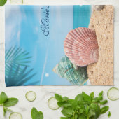 トロピカルアイランドシーシェルターコイズウォータービーチT キッチンタオル (折り畳み)