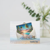 トロピカルアイランドシーン(エンベロープ) ポストカード (スタンド正面)