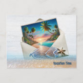 トロピカルアイランドシーン(エンベロープ) ポストカード (正面)