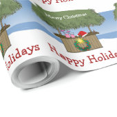 トロピカルアイランドティキハットバービーチメリークリスマス ラッピングペーパー (ロールコーナー)