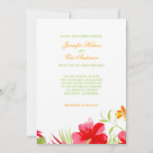 トロピカルアイランドハイビスカスビーチ結婚式 招待状 (裏面)