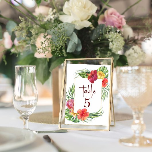 トロピカルアイランドハイビ結婚スカスフローラテーブルNo ノートカード