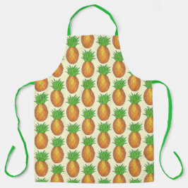 トロピカルアイランドハワイアンパイナップルフルーツプリント エプロン