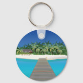 トロピカルアイランドバケーションシーニックランドスケープキーチェーン キーホルダー (正面)