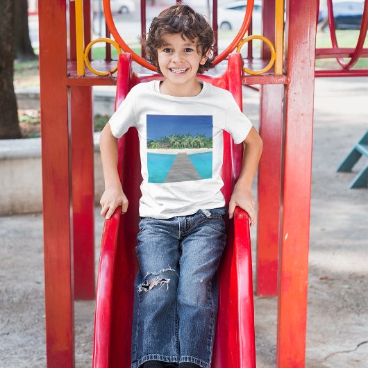 トロピカルアイランドバケーションシーニックランドスケープTシャツ Tシャツ