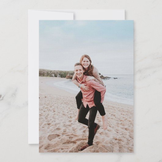 トロピカルアイランドパイナップル水彩写真結婚の写真 招待状 (裏面)