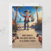 トロピカルアイランドパイレーツボーイ誕生日招待状 招待状 (裏面)