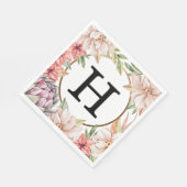 トロピカルアイランドパステルフローラ結婚ズモノグラム スタンダードランチョンナプキン (角)