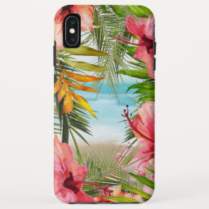 トロピカルアイランドパラダイスハイビスカスフラワー iPhone XS MAXケース