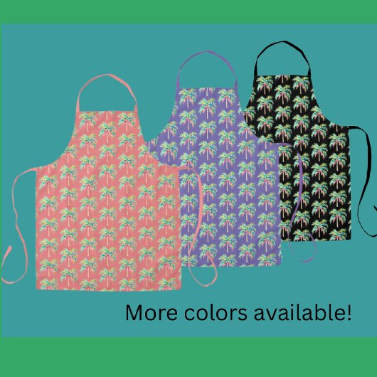 トロピカルアイランドパームコーラルオールオーバープリントエプロン エプロン