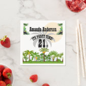 トロピカルアイランドパームツリーサンセット招待状 スタンダードカクテルナプキン (インサイチュ)