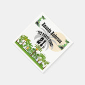 トロピカルアイランドパームツリーサンセット招待状 スタンダードカクテルナプキン (角)