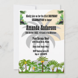 トロピカルアイランドパームツリーサンセット招待状 招待状