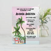 トロピカルアイランドパームツリーサンセット招待状 招待状 (スタンド正面)