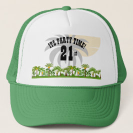 トロピカルアイランドパームツリーサンセット キャップ