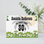 トロピカルアイランドパームツリーサンセット サンキューカード (スタンド正面)