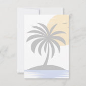 トロピカルアイランドパームツリーサンセット サンキューカード (裏面)