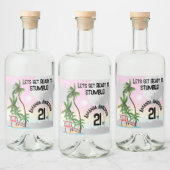 トロピカルアイランドパームツリーサンセット リキュールボトルラベル (ボトル)