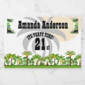 トロピカルアイランドパームツリーサンセット リキュールボトルラベル (シングルラベル)