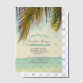トロピカルアイランドパームツリービーチ ブライダルシャワー ベラム紙招待状 (オフセット (招待状))